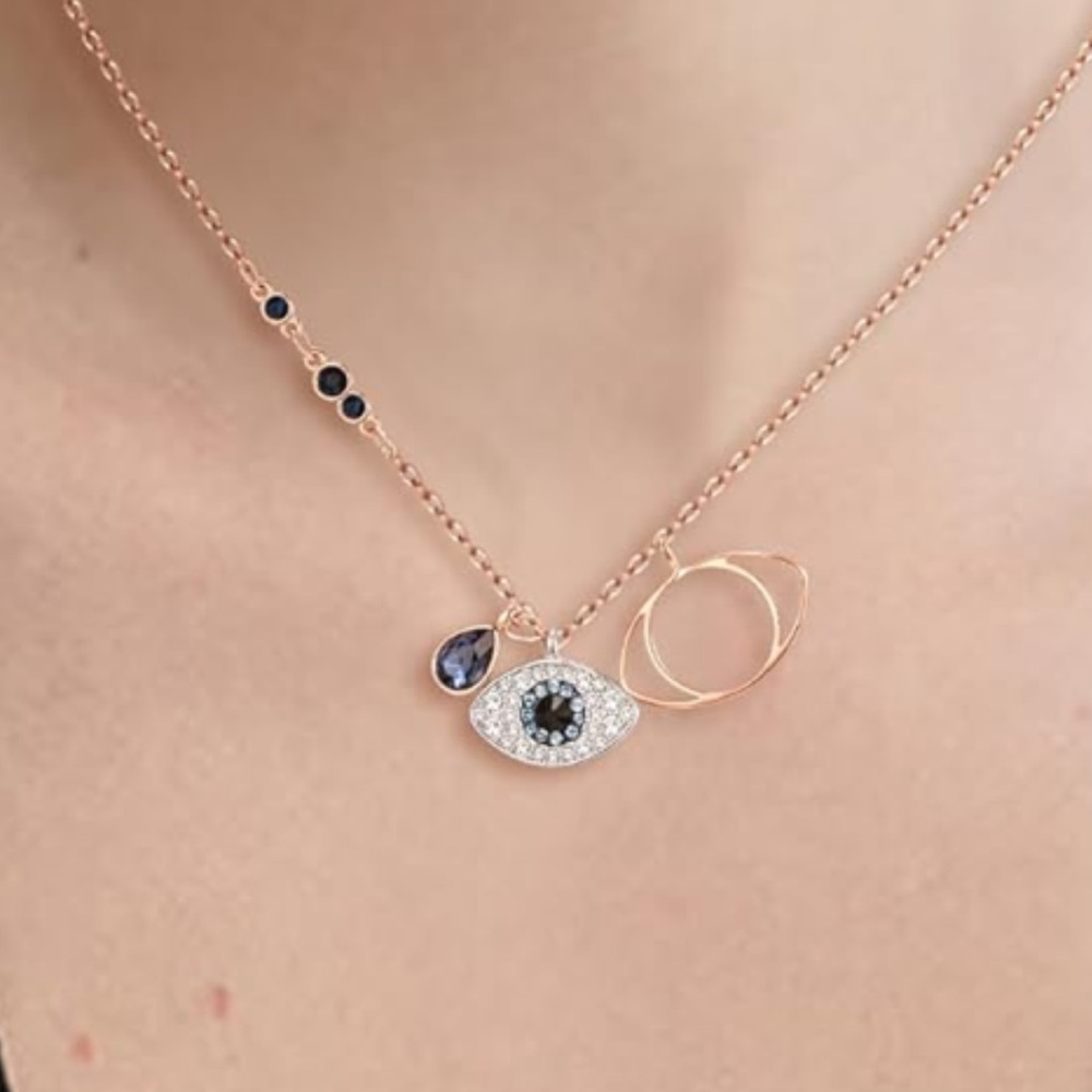 Swarovski Rose Gold Evil Eye Necklace